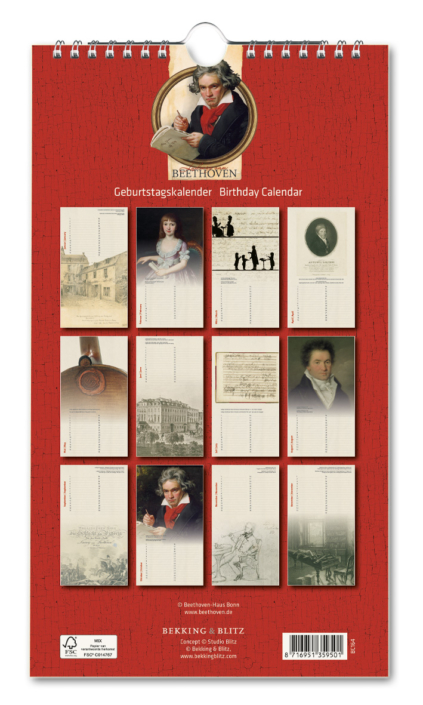Geburtstagskalender: Ludwig van Beethoven, Beethoven-Haus Bonn
