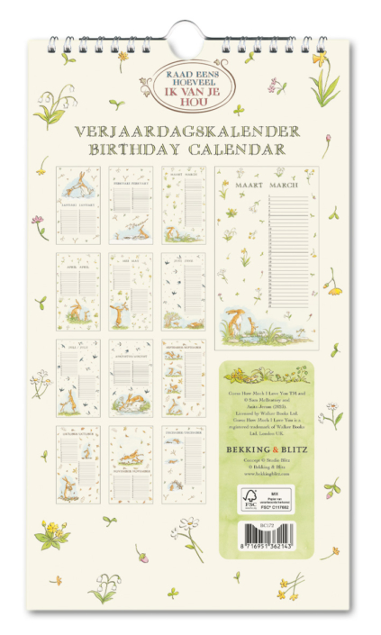 Geburtstagskalender: Guess How Much i Love You, Sam McBratney, Anita Jeram