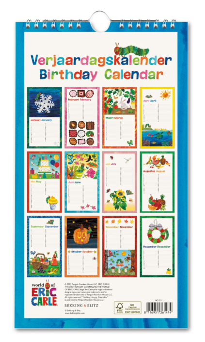 Geburtstagskalender: The very hungry caterpillar, Eric Carle