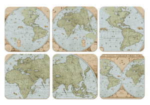 Untersetzer: Wandkaart van de wereld door Joan Blaeu, Het Scheepvaartmuseum