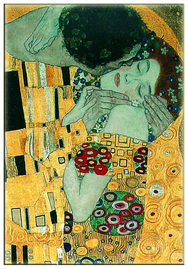 Kühlschrankmagnet: De kus, Gustav Klimt