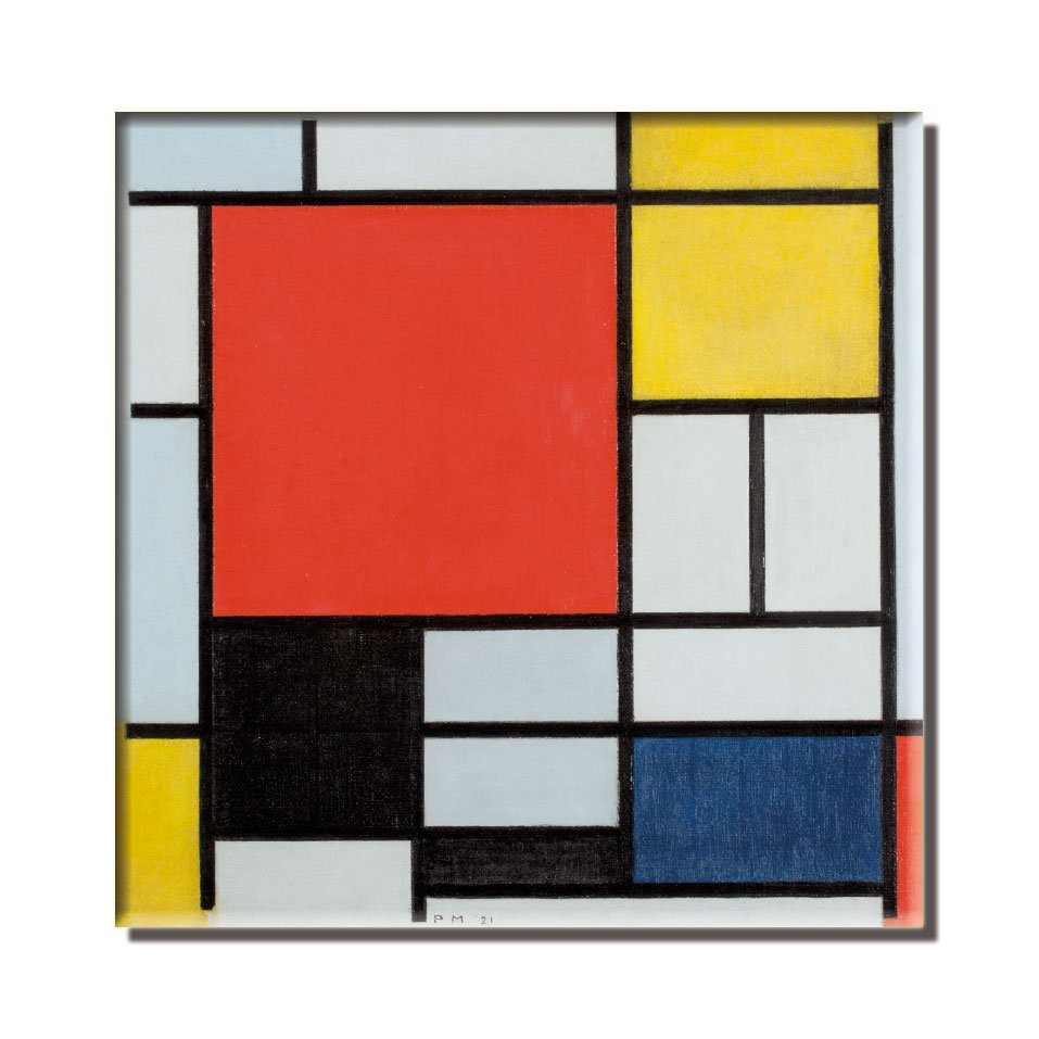 Kühlschrankmagnet: Composition with Large Red Plane, Piet Mondriaan