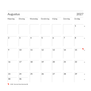 Blanco Monatskalender 2027
