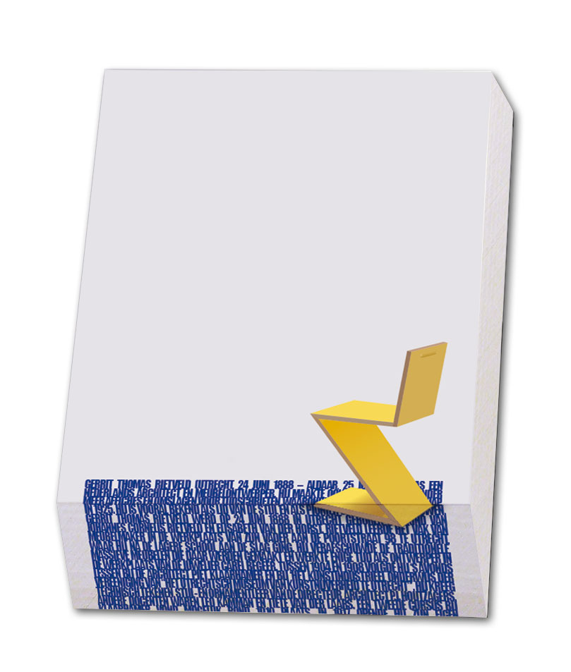 Notizblock: Zig Zag-Stuhl, Gerrit Rietveld, Rietveld-Schröder-Haus