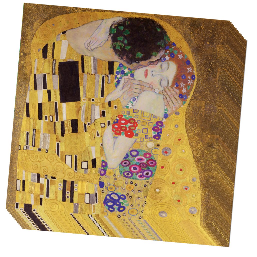 Servietten: The Kiss, Gustav Klimt