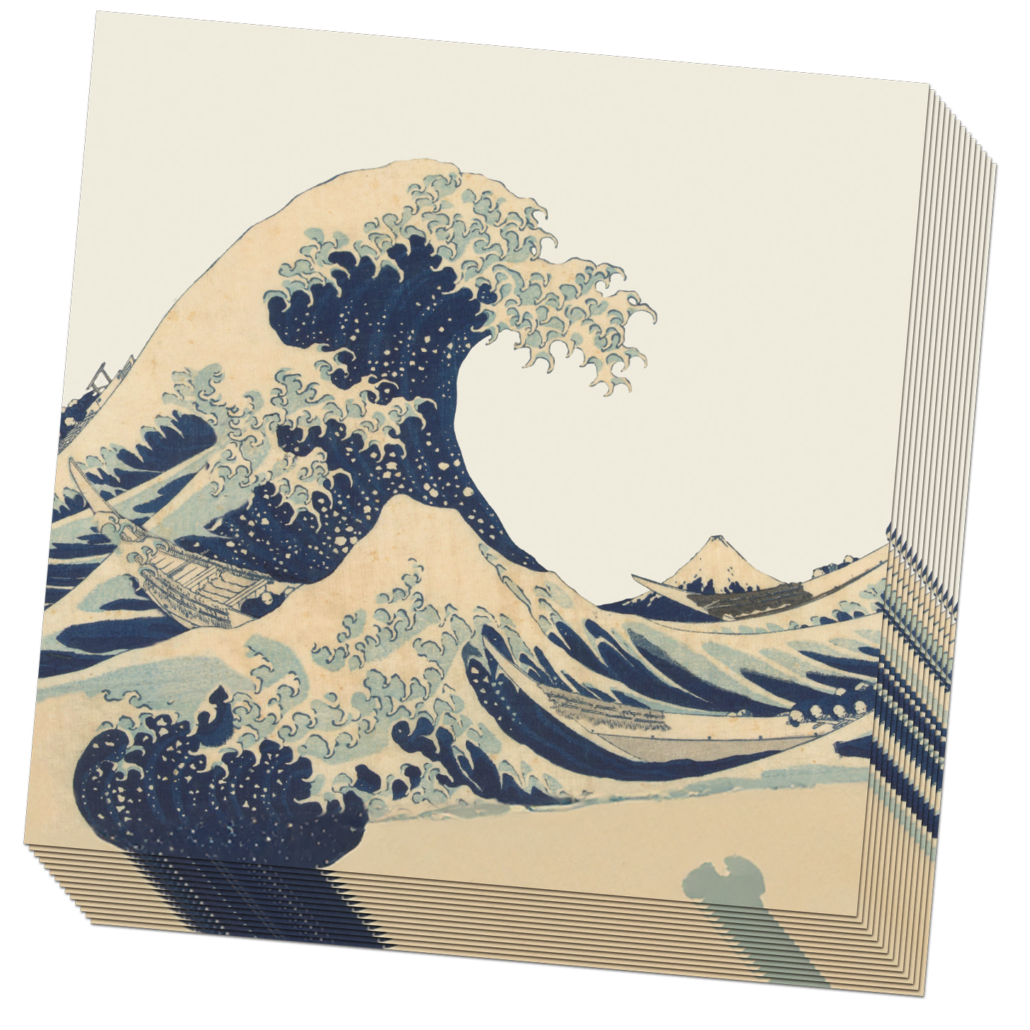Servietten: Under the Wave off Kanagawa, Katsushika Hokusai
