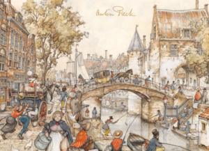 Puzzle (1.000 Teile): Stadtansicht, Anton Pieck