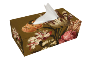 Taschentuchbox-Halter: Bloem stil leven, Bollongier, Frans Hals Museum