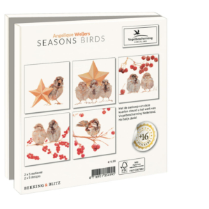 Grußkartenbox mit Umschläge – Quadratisch: Seasons brids, Angelique Weijers, Vogelbescherming