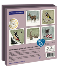 Grußkartenbox mit Umschläge – Quadratisch: Dieren in de winter, Myrte, Natuurmonumenten