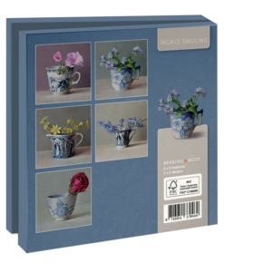 Grußkartenbox mit Umschläge – Quadratisch: A cup of flowers, Ingrid Smuling