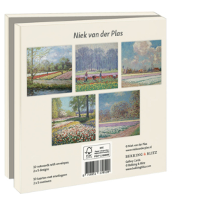 Grußkartenbox mit Umschläge – Quadratisch: Happy flower fields, Niek van der Plas