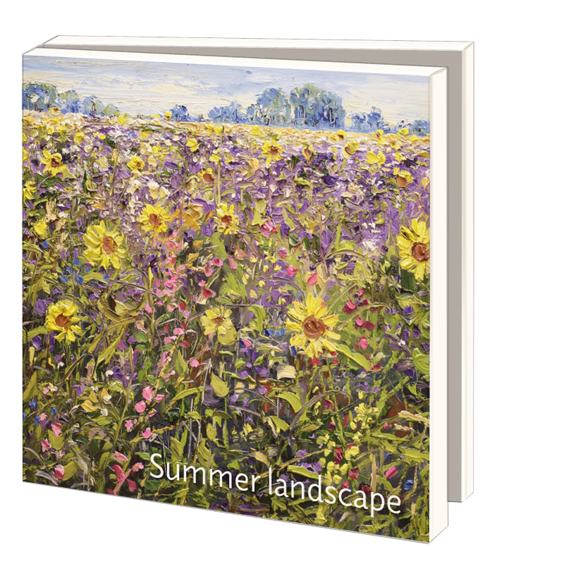 Grußkartenbox mit Umschläge – Quadratisch: Summer landscape, Sonja Brussen