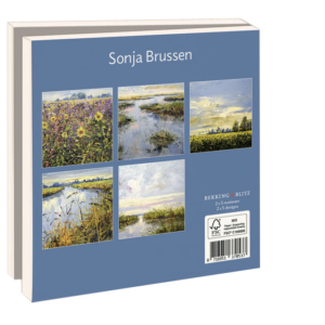 Grußkartenbox mit Umschläge – Quadratisch: Summer landscape, Sonja Brussen