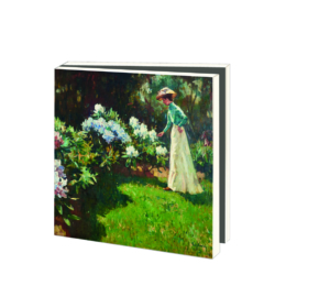 Grußkartenbox mit Umschläge - Quadratisch: Woman in garden, Noord-Veluws Kunstmuseum