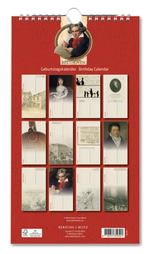 Geburtstagskalender: Ludwig van Beethoven, Beethoven-Haus Bonn