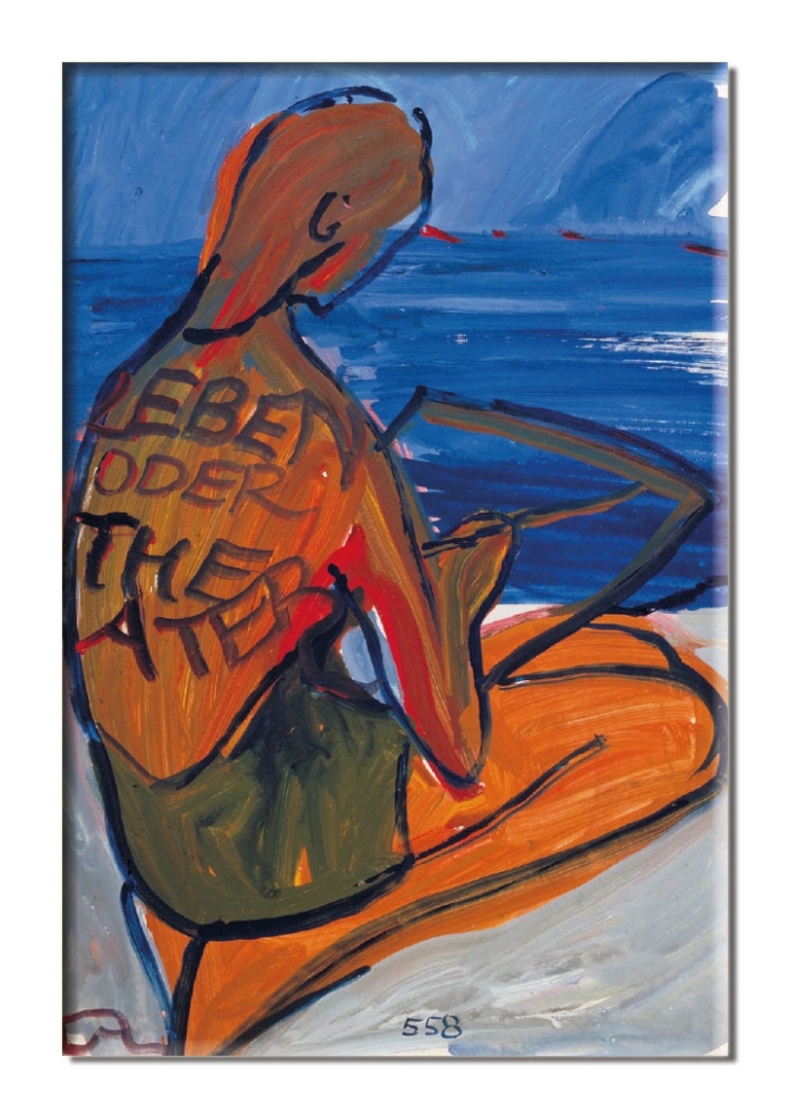 Kühlschrankmagnet: Gouache from Leben? oder Theater? Charlotte Salomon, JHM