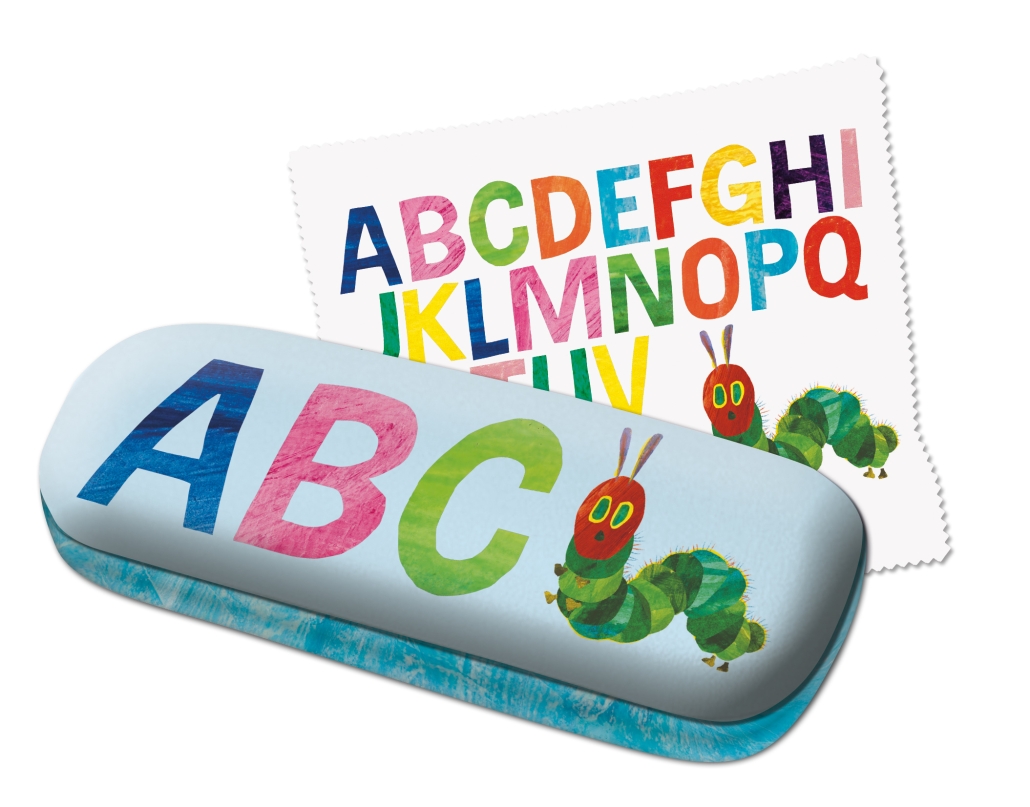 Brillenetui mit Putztuch: Alphabet, The very hungry caterpillar, Eric Carle
