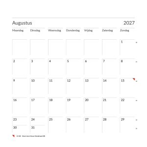 Blanco Monatskalender 2027