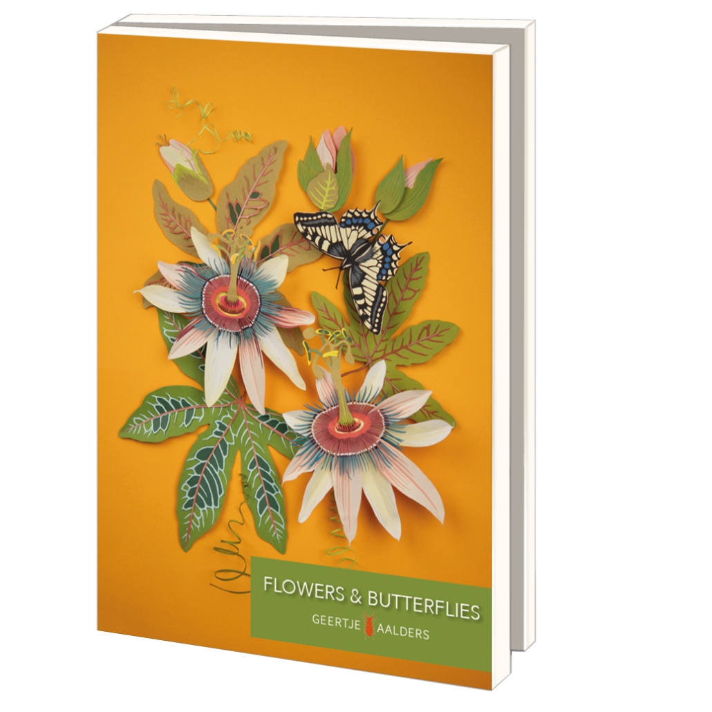 Grußkartenbox mit Umschläge – Groß: Flowers & Butterflies, Geertje Aalders