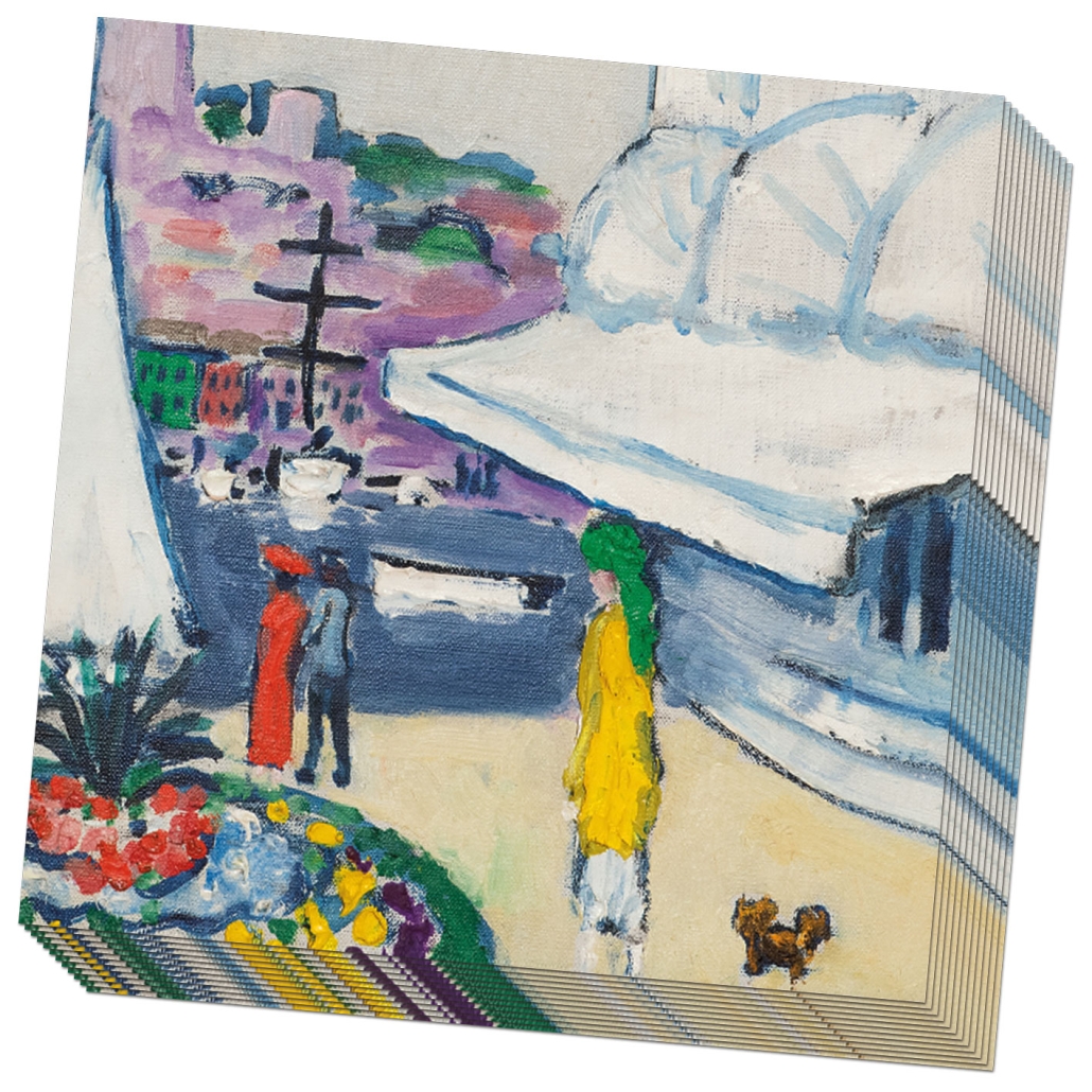 Servietten: Gezicht op het casino in Cannes, Kees van Dongen, Singer Laren