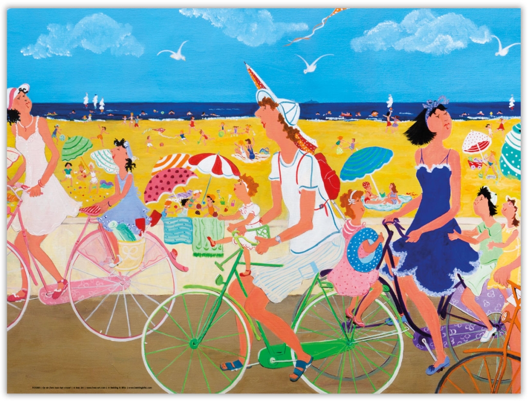Poster: Mit dem Fahrrad zum Strand, Inez Art