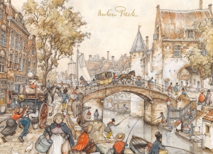 Puzzle (1.000 Teile): Stadtansicht, Anton Pieck