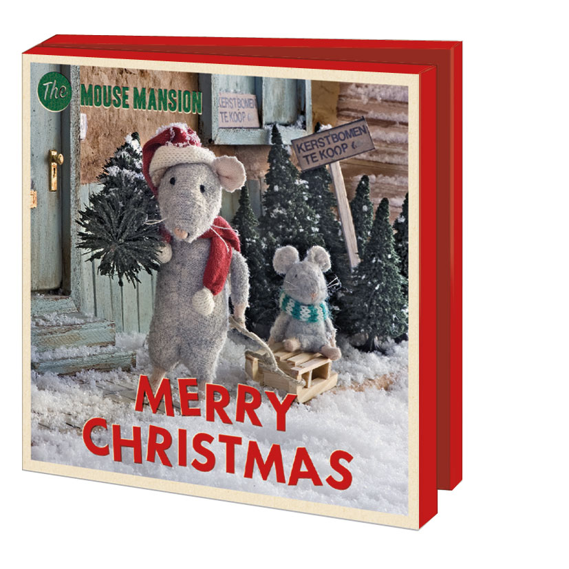 Grußkartenbox mit Umschläge – Quadratisch: Merry Christmas, The Mouse Mansion, Schaap & Muis Beheer